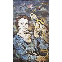Kokoschka, Oskar, Dame mit Papagei