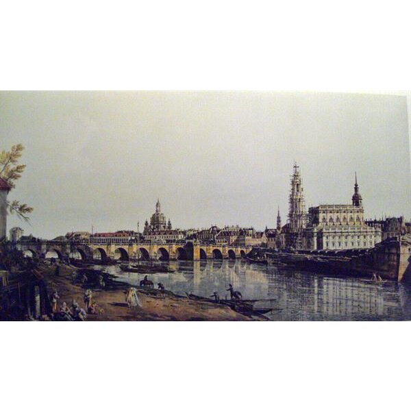 Canaletto - Bernardo Bellotto, Dresden vom rechten Elbufer