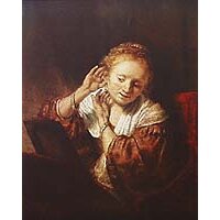 Rembrandt, Harmenszoon van Rijn, Junge Frau vor dem Spiegel