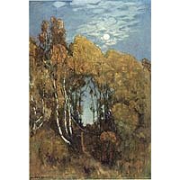 Bracht, Eugen, Herbstlicher Wald bei Mondschein