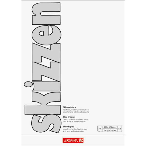 Skizzenblock A2 190g 50Bl 3 St.