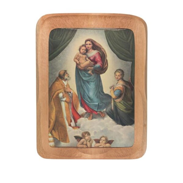 Hand carved wooden frame for "Sistine Madonna" version 1