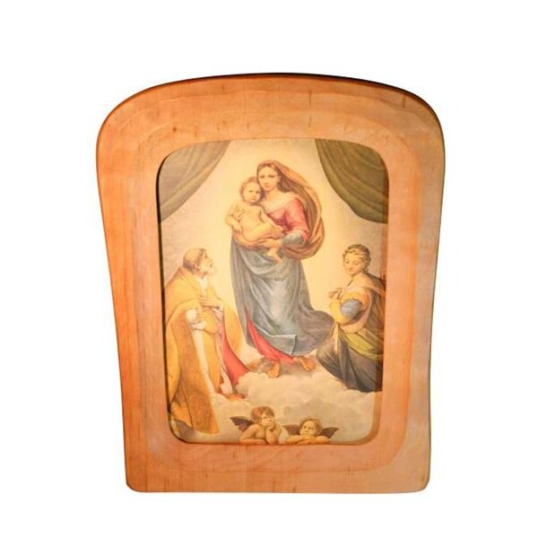Hand carved wooden frame for postcard, Curved upright/ portrait format .