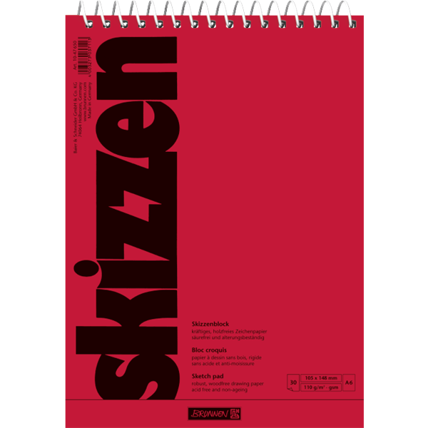 Sketchpad A6 110g 30 sheets spiral 5 pieces