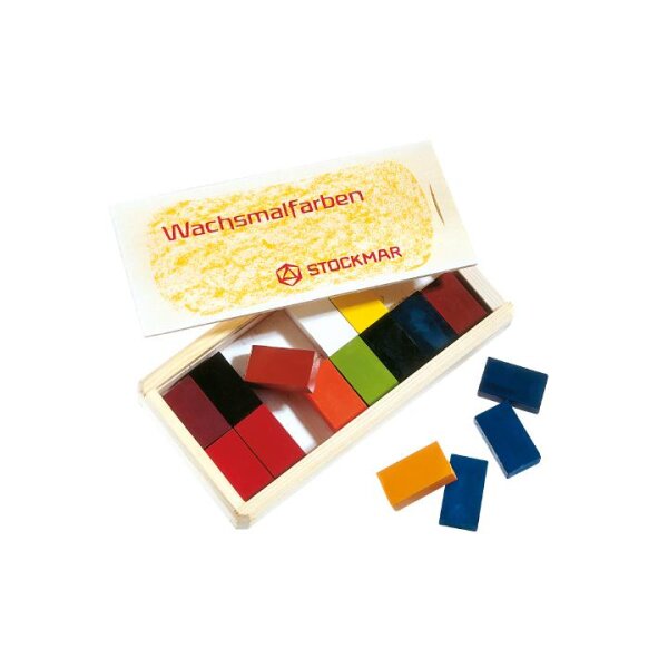 wax blocks wooden box 16 p.