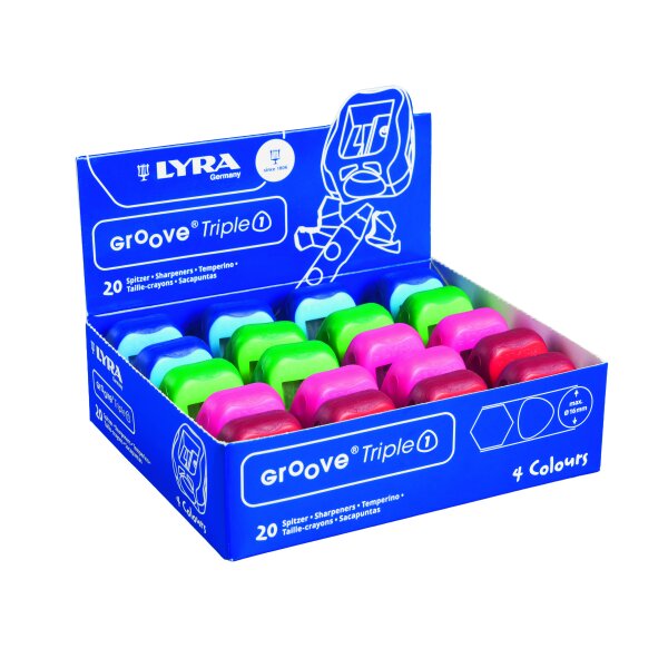 Groove Triple pencil sharpener, 20 pieces